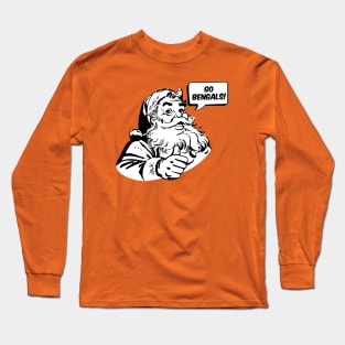 Retro Santa Claus Go Bengals Long Sleeve T-Shirt